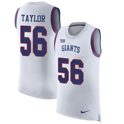 Nike Giants #56 Lawrence Taylor White Men's Stitched NFL Limited Rush Tank Top Jersey